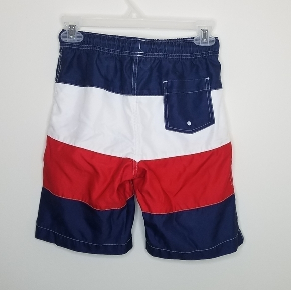 Lands' End Patriotic USA Color Block Swim Trunks M 10/12 - Picture 2 of 6
